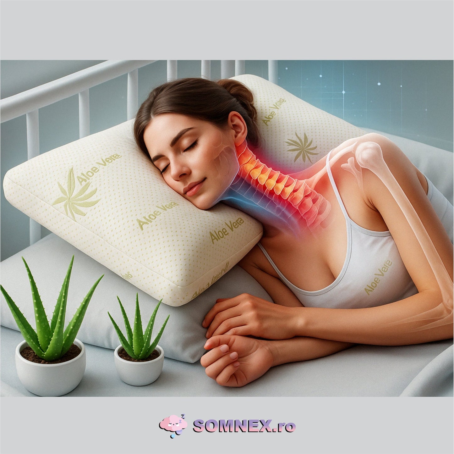 PERNA ORTOPEDIC ALOEVERA DIN SPUMA CU MEMORIE